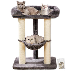Happi N Pets torre para gatos de 28 pulgadas, ideal para trepar y observar desde la altura