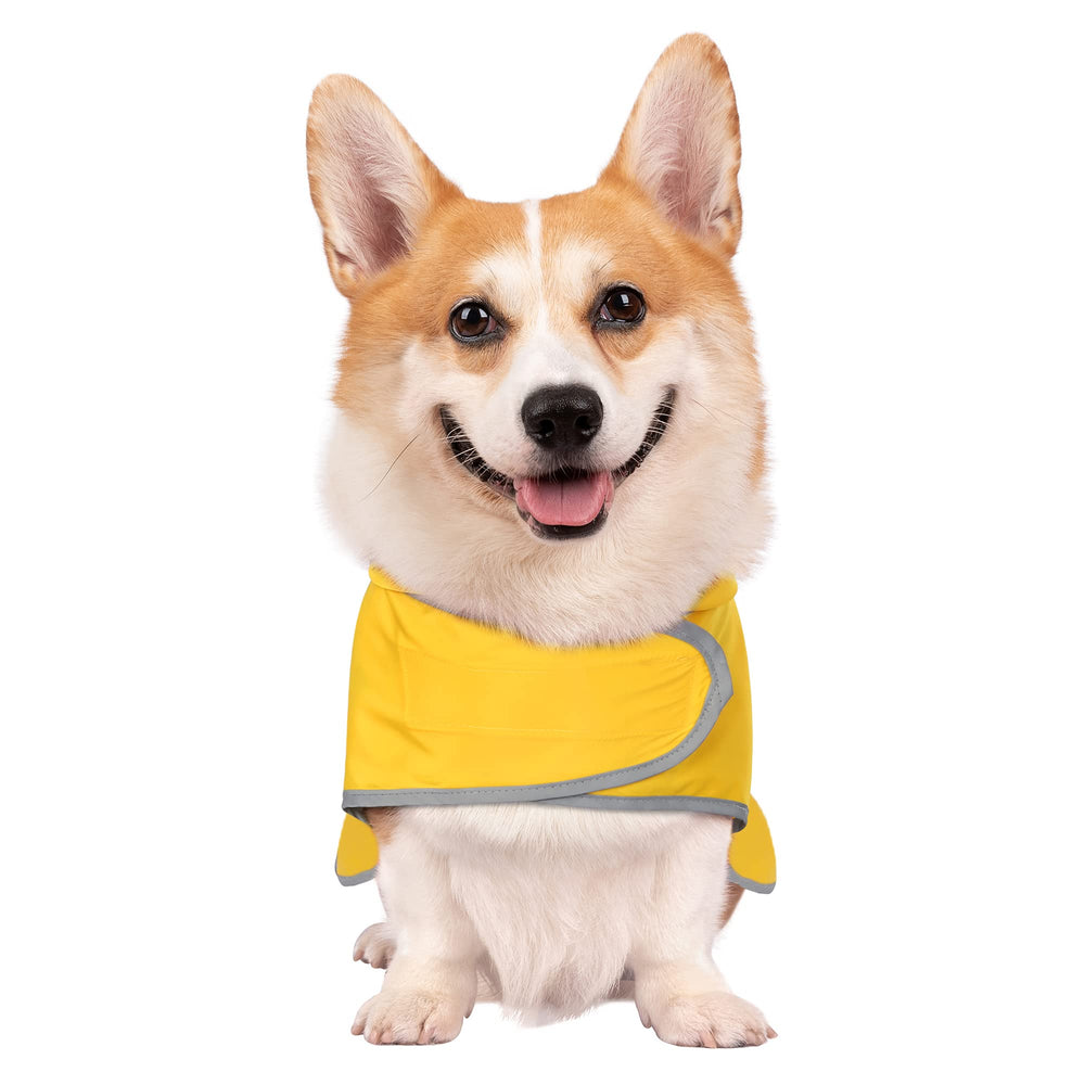 Capa de lluvia HAPPIERE para perro con capucha reflectante para mayor visibilidad nocturna.