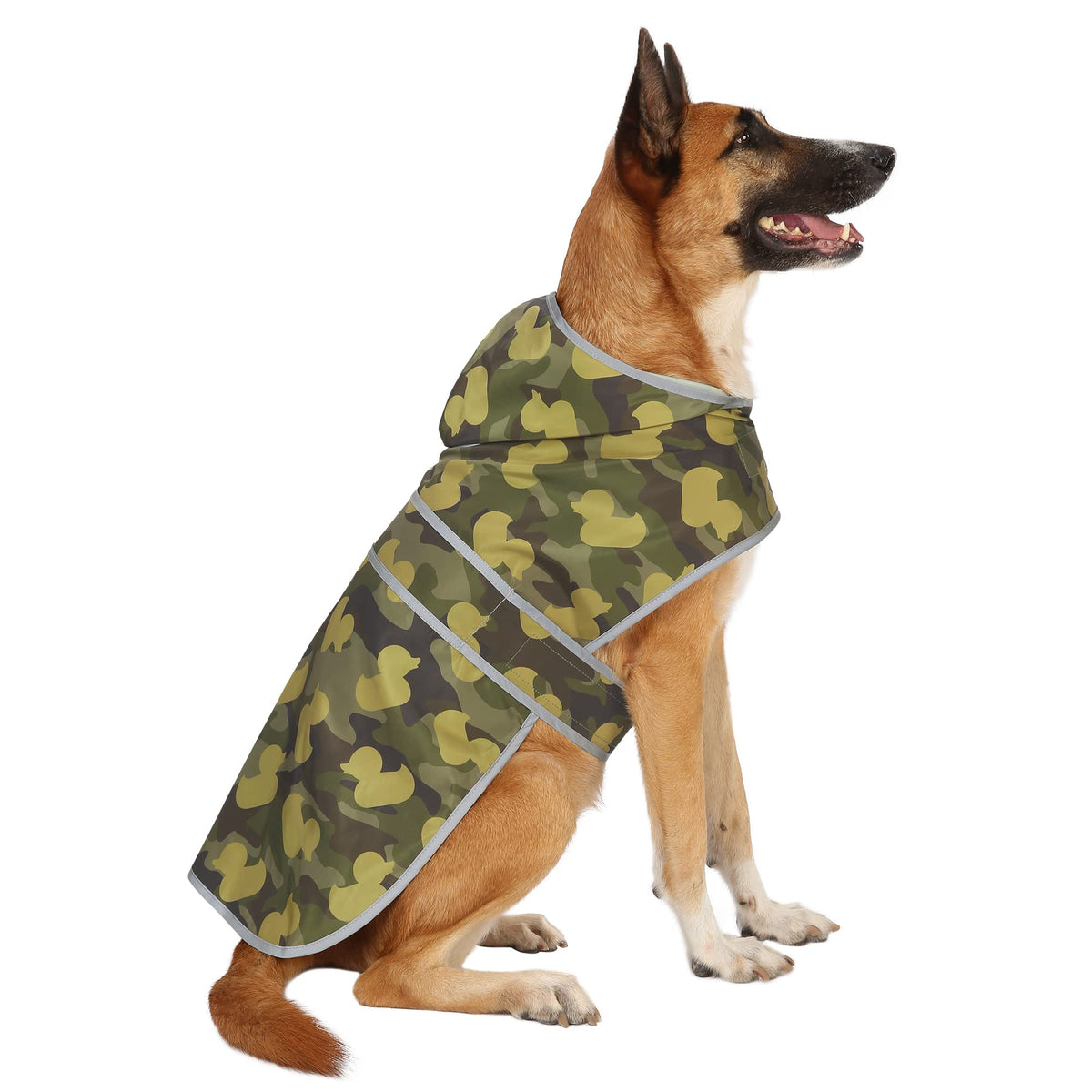 HAPPIERE capa impermeable para perro grande CamoDuck XL, ideal para días de lluvia.