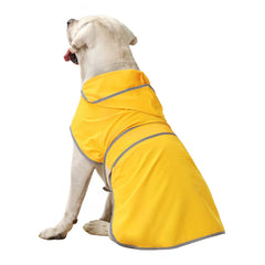 HAPPIERE chaqueta para perro grande, vista trasera, cobertura amplia para climas húmedos.