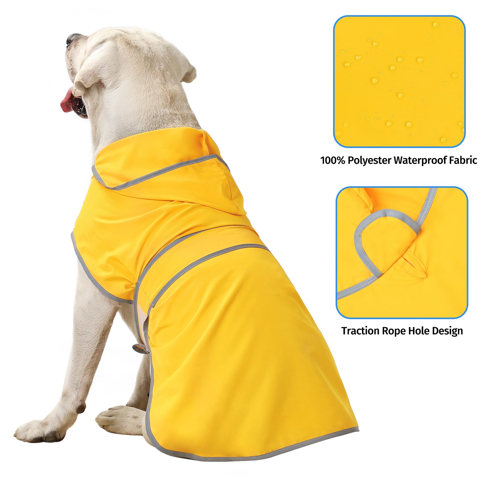 HAPPIERE chaqueta para perro grande, orificio para correa, conexión rápida de paseo.