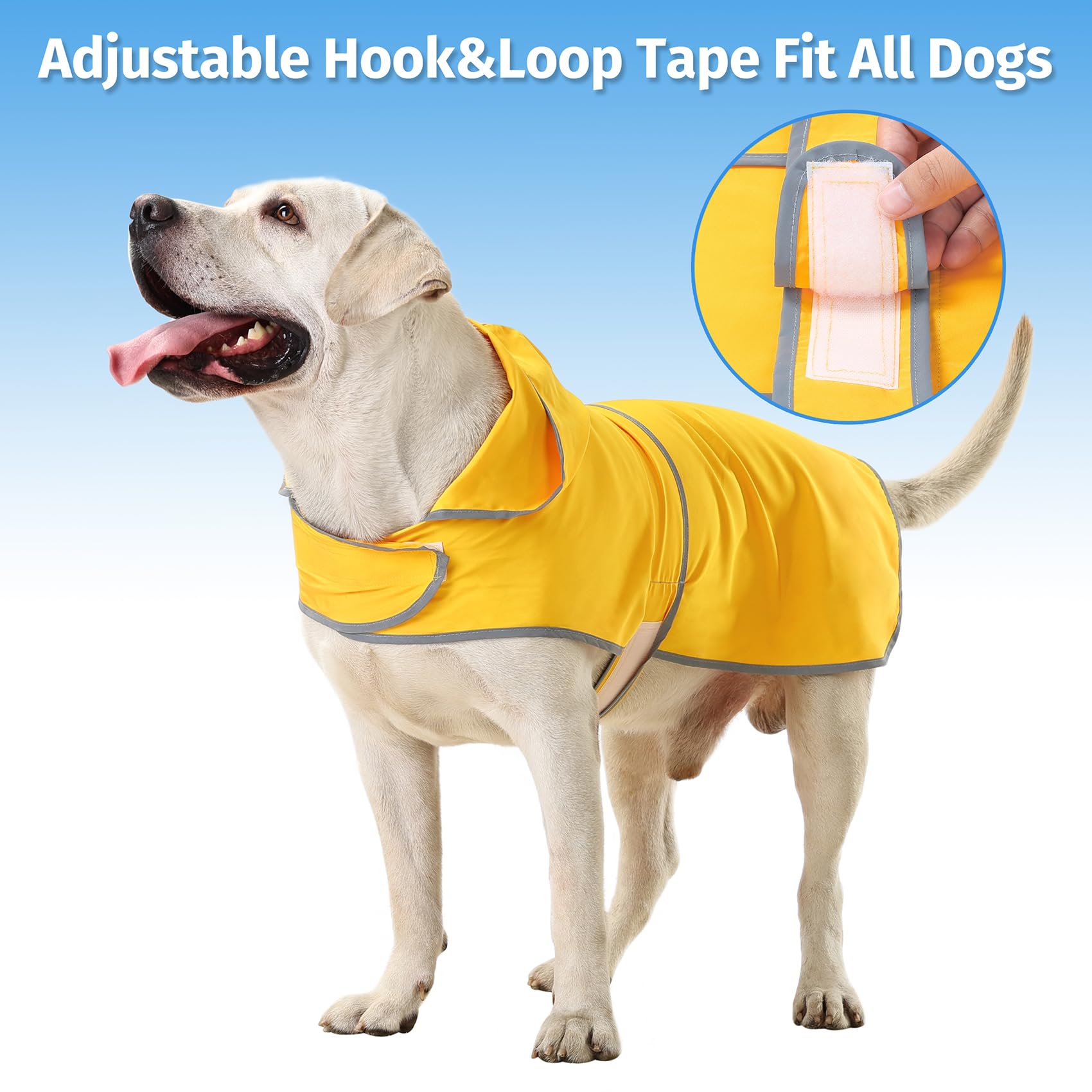 HAPPIERE chaqueta para perro grande, tiras reflectantes mejorando visibilidad nocturna.