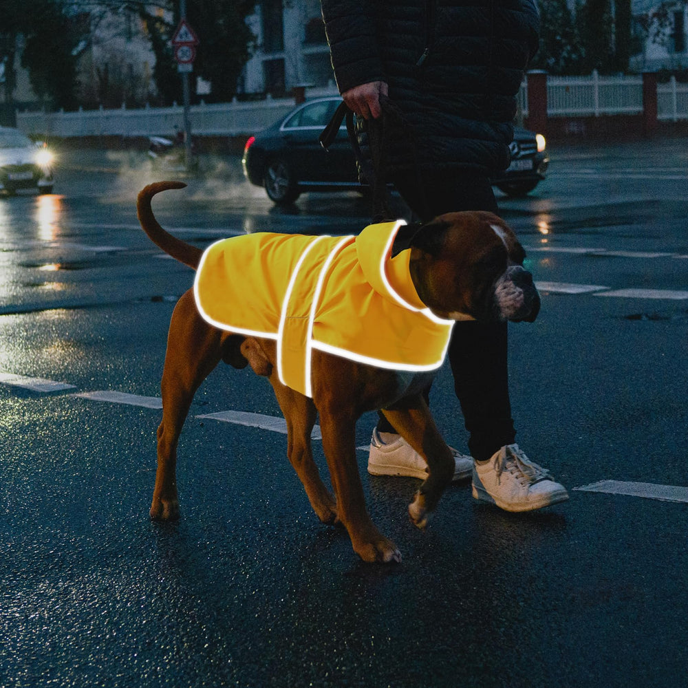 HAPPIERE chaqueta para perro grande, textura de poliéster ligera y cómoda.
