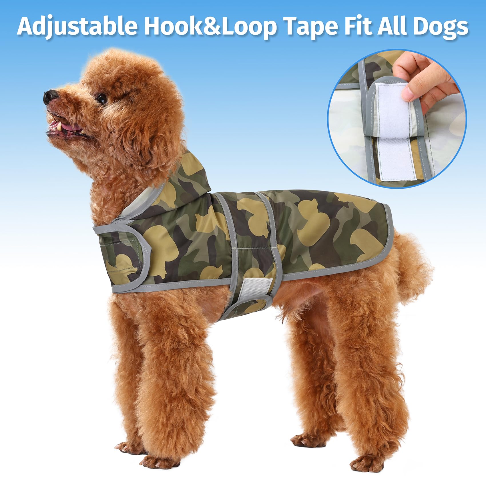 HAPPIERE tejido impermeable y duradero, ideal para caminatas bajo lluvia.