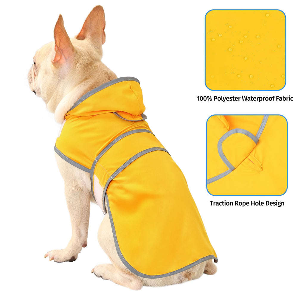 Material de poliéster resistente, capa impermeable para perros.