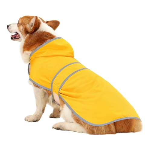 HAPPIERE poncho de lluvia con cintas reflectantes para mayor visibilidad nocturna.
