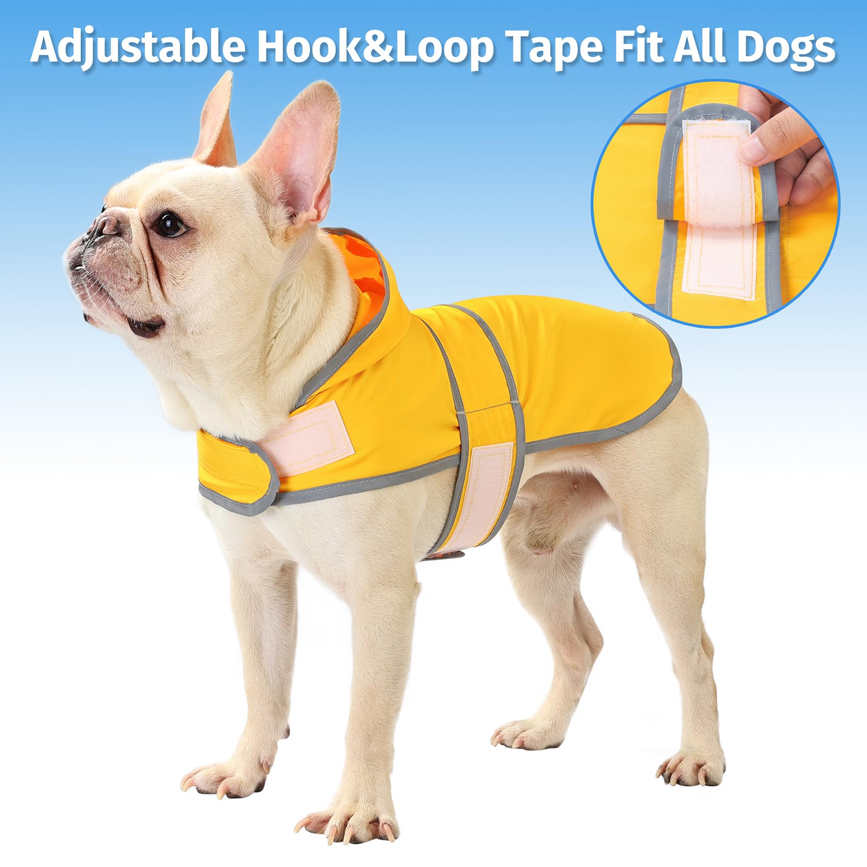 Poncho para perro mediano en amarillo, perfecto para salidas al exterior.