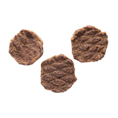 Happy Howie's Mini Doggy Burgers, textura del bocado, ideal para entrenamiento suave.