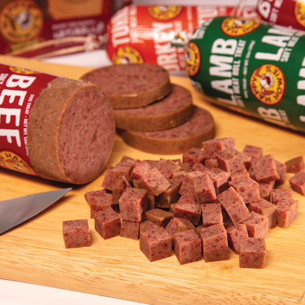 Happy Howie's rollos de carne suave, porciones cortables para cada comida