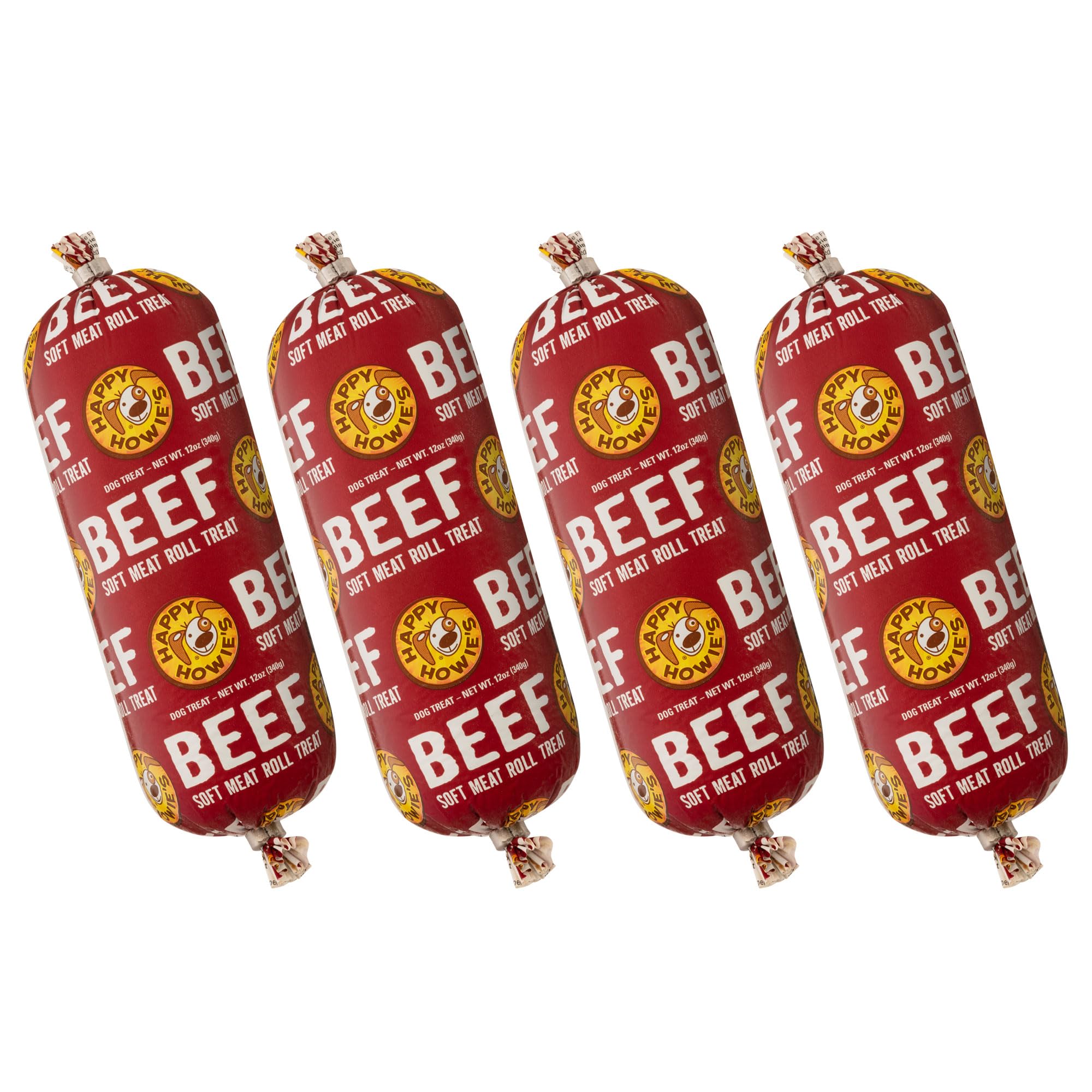 Rollos de carne suave de Happy Howie's, ideal para premiar durante el entrenamiento.