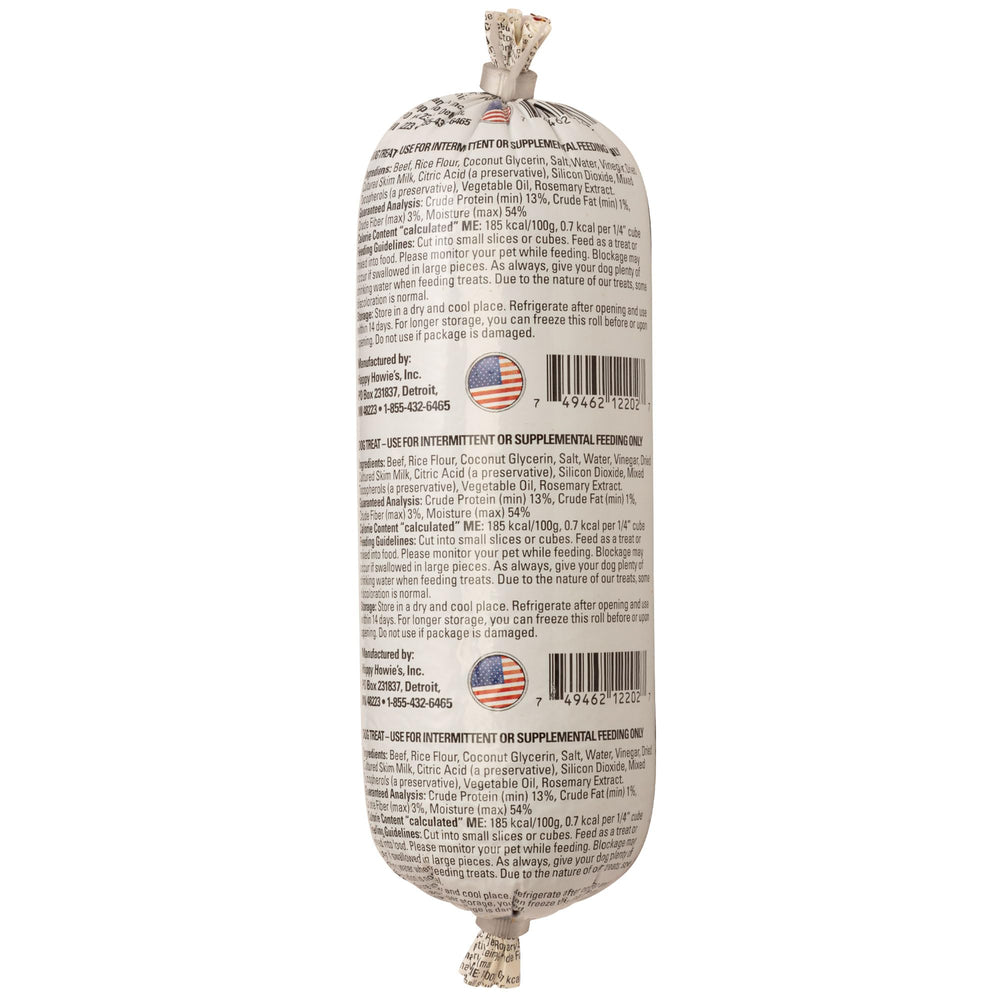 Happy Howie's Soft Meat Roll, ingredientes naturales, producción en Estados Unidos para perros.
