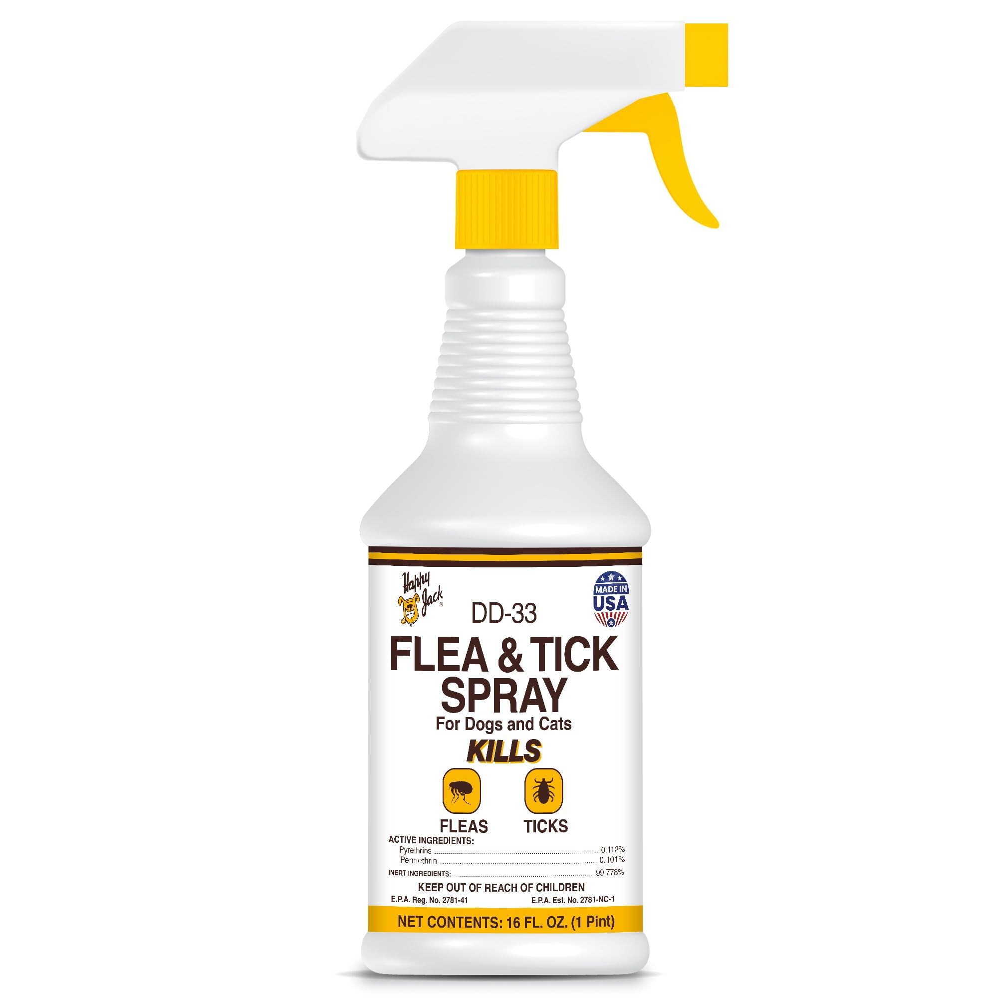 Happy Jack DD-33 botella frontal para control de pulgas y garratas.