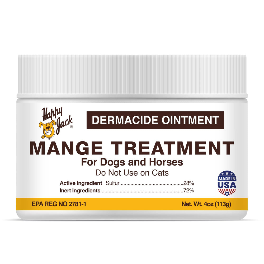 Happy Jack Dermacide Ointment: envase listo para uso suave en la piel del perro.