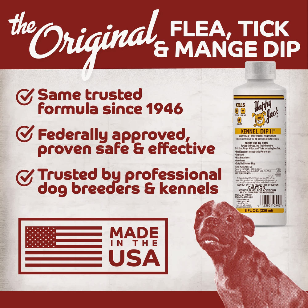 Happy Jack Kennel Dip para perros medianos y grandes.
