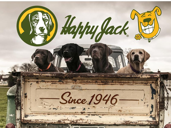 Perros de todos los tamaños pueden usar Happy Jack Kennel Dip.