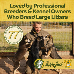 Milkade HAPPY JACK perra con cachorros durante la crianza