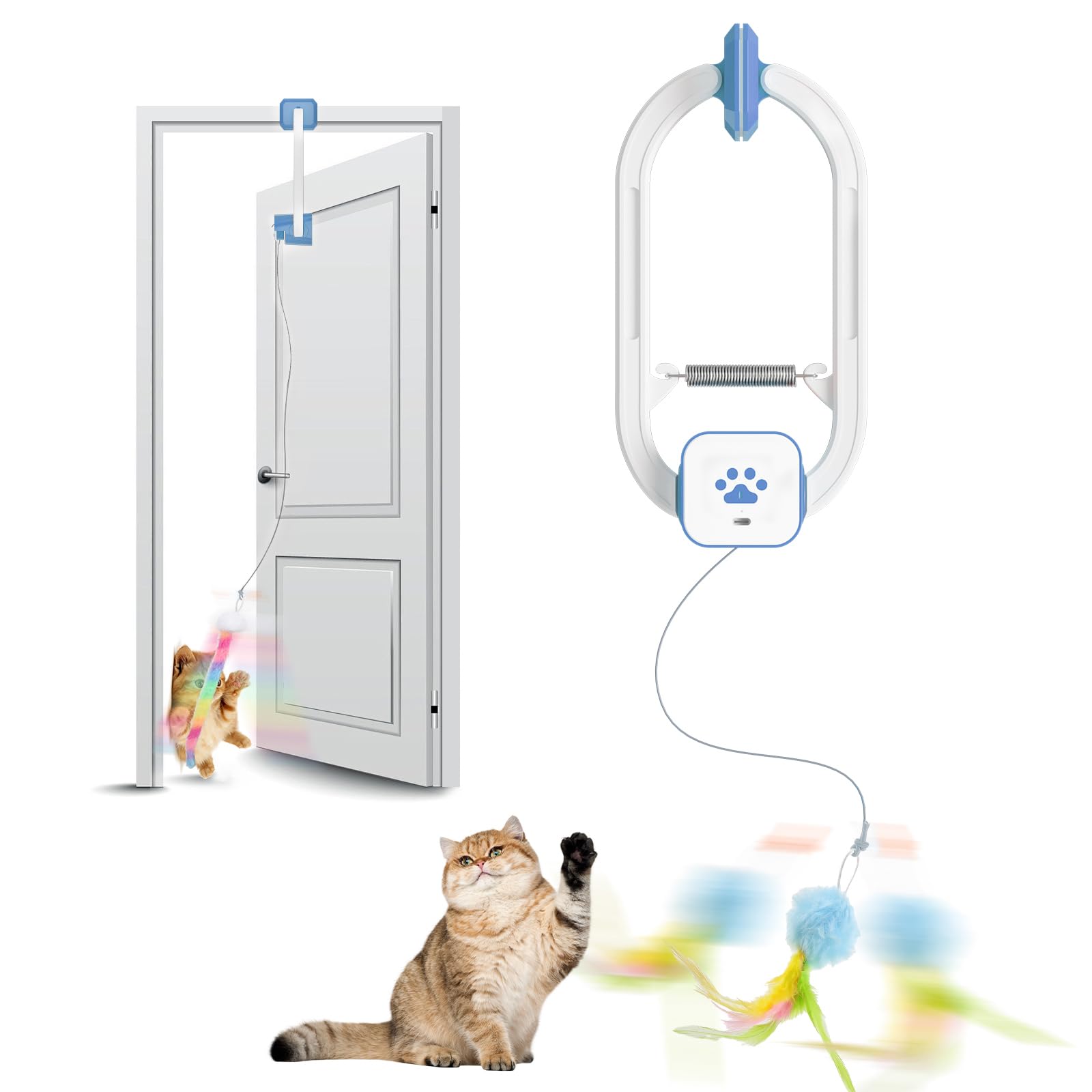 Juguete HAPPYCODE con pluma giratoria, estimulación sensorial para gatos