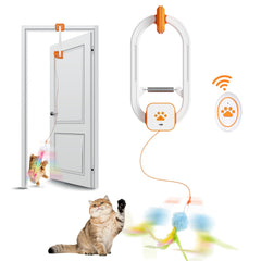 HAPPYCODE Juguete para gatos con pluma rotatoria para estimular curiosidad y movimiento.