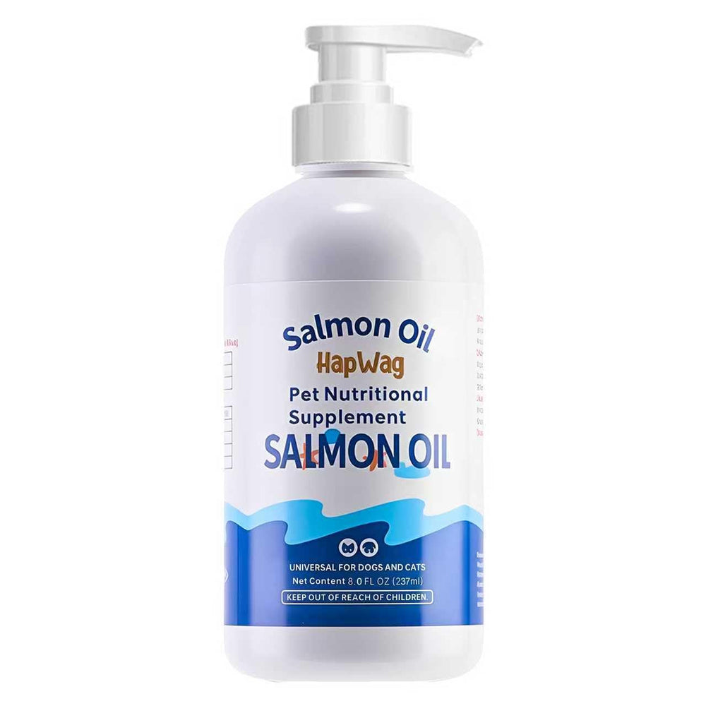 HAPWAG aceite de pescado para mascotas con salmón, ayuda a piel y pelaje saludables