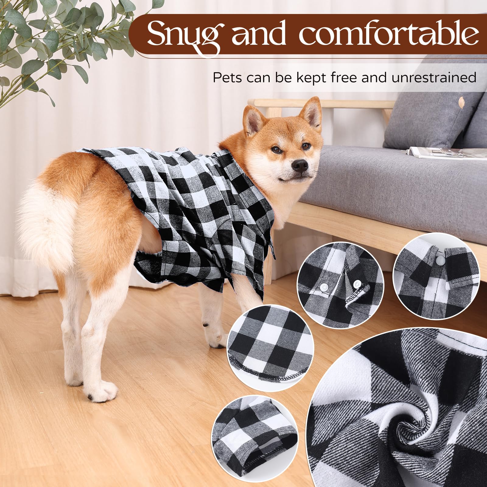 Harbyel camiseta perro cuadros diseño moderno, aspecto elegante para mascotas