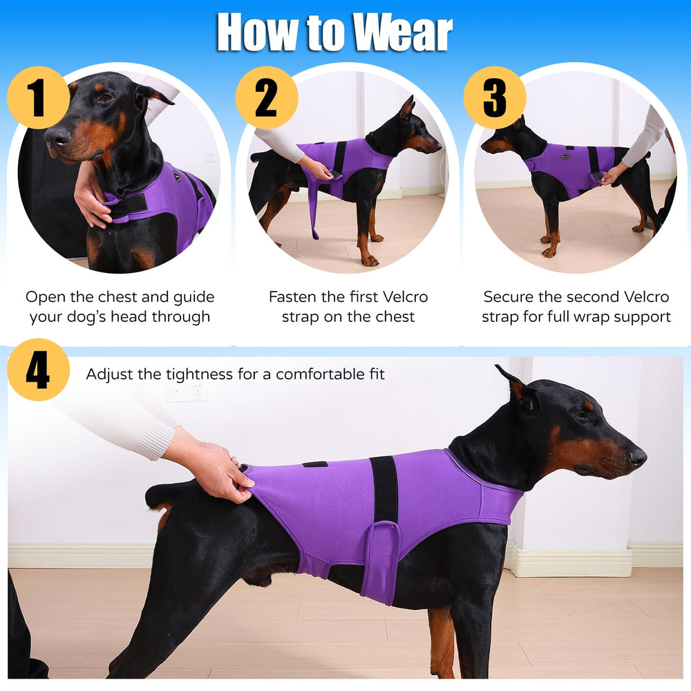 Harbyel chaleco ansiedad perro para paseos calmados durante tormentas.