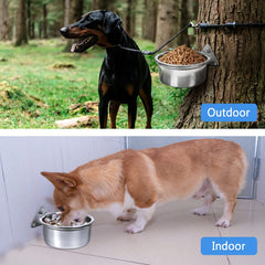 Harhana tazón de acero alimentario resistente, ideal para mascotas grandes y uso prolongado.