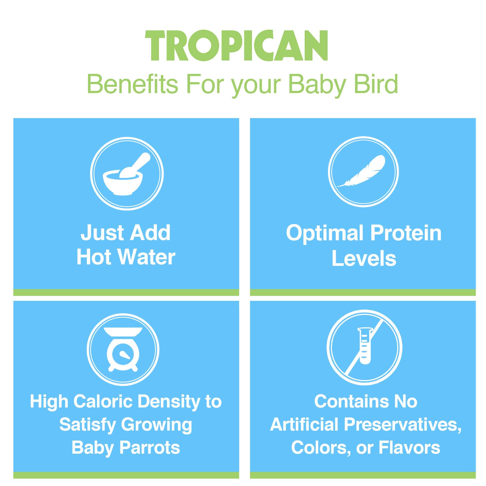 Uso seco para pajaros pequeños, mantiene valor nutricional durante el aprendizaje.