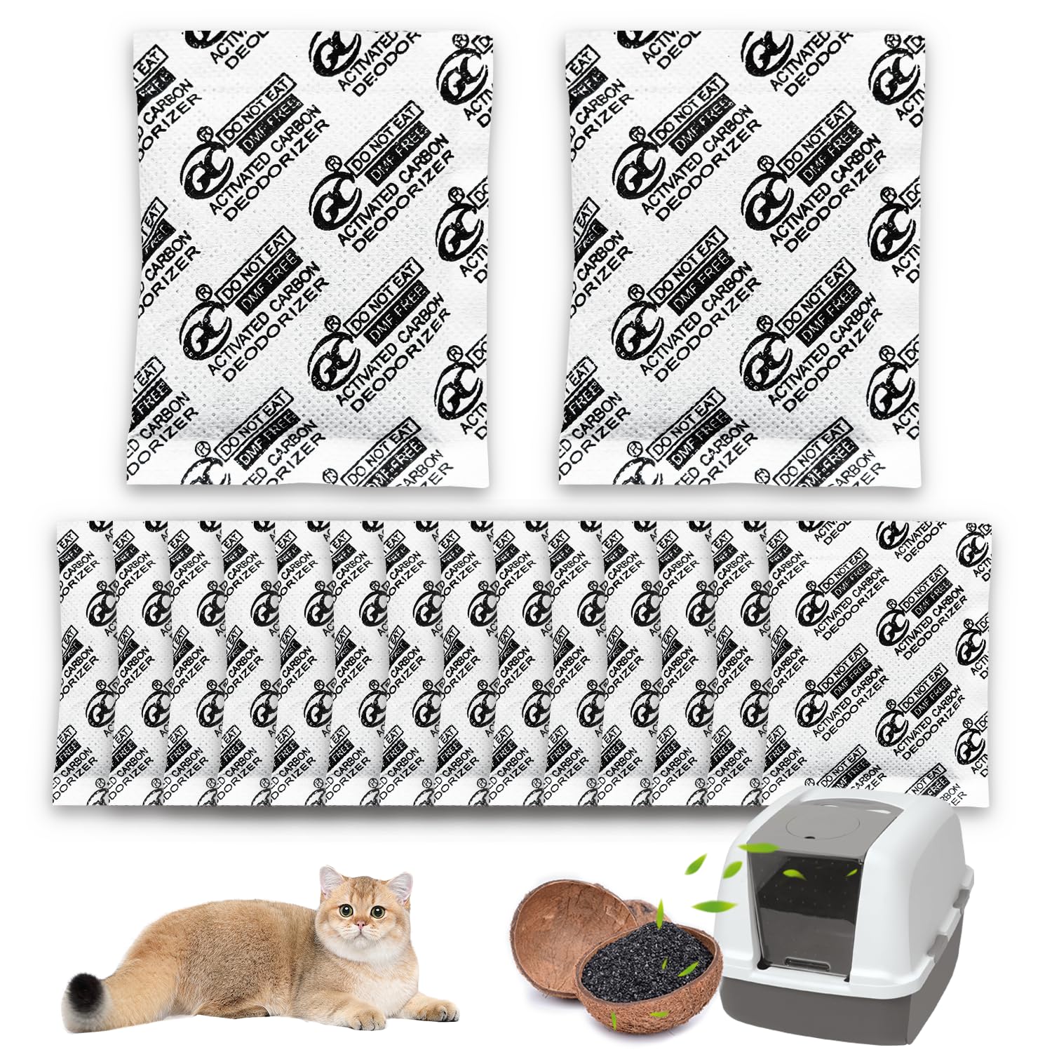 Harich CurLife desodorizante de carbono activado para caja de arena del gato, mejora el olor