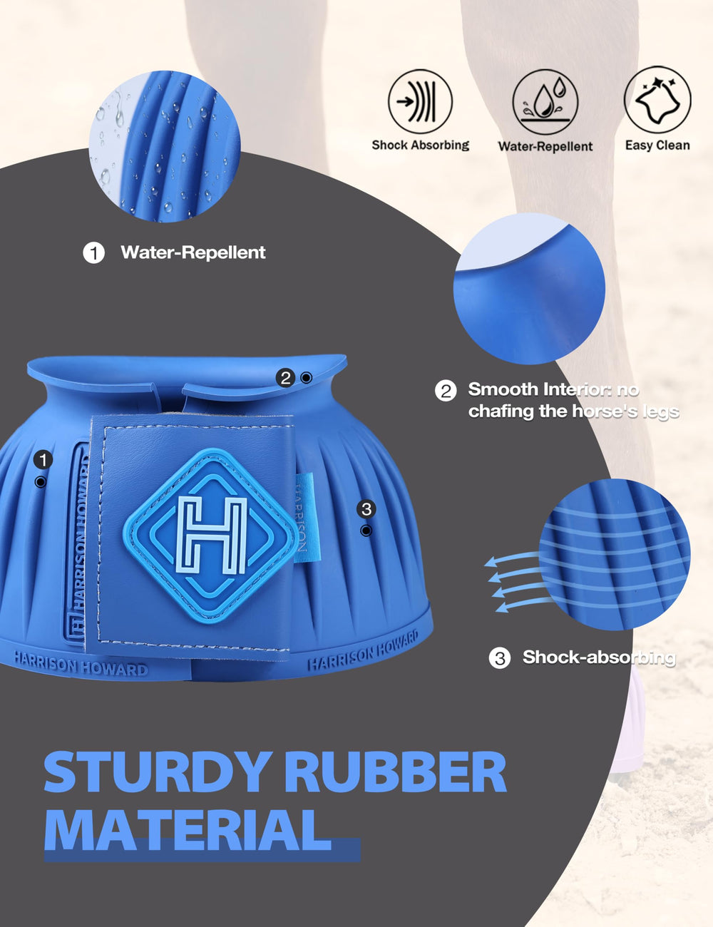 Harrison Howard botas campana cuero en azul cobalto para estilo y protección.