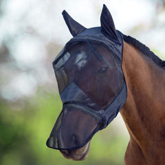 Harrison Howard CareMaster Máscara Moscas Caballo, gran espacio ocular, ideal para caballos al aire libre.