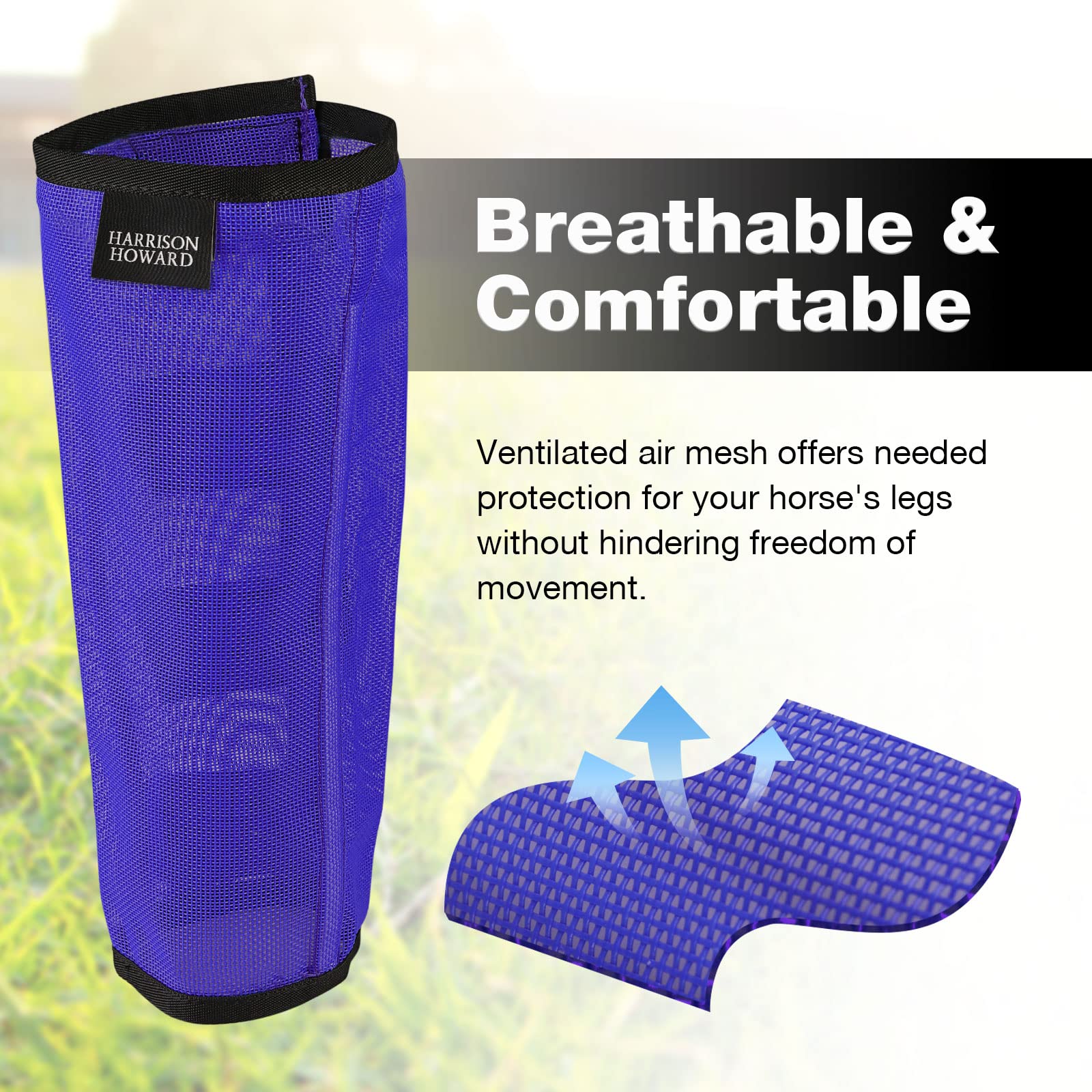 Conjunto de cuatro botas Harrison Howard para protección en pasturas.