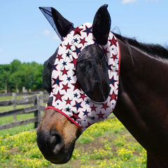 Máscara Harrison Howard para caballo, frente visible y ajuste cómodo.