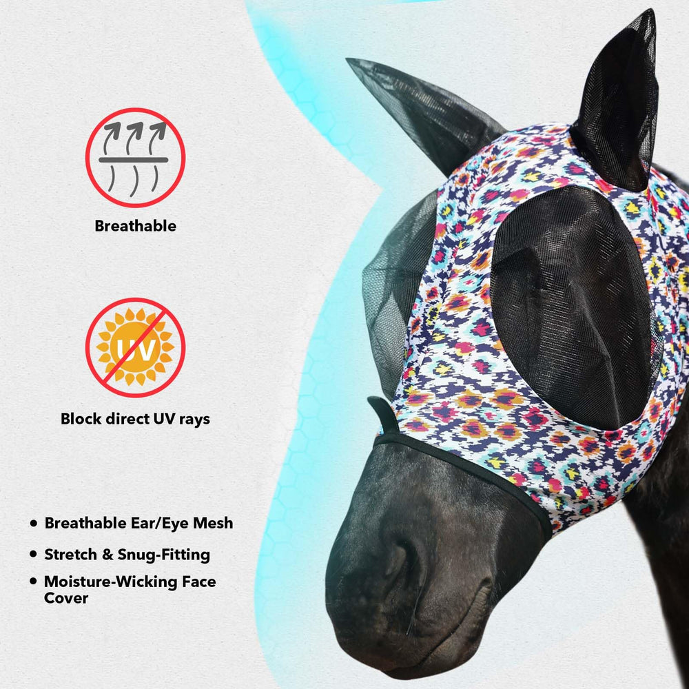 Harrison Howard Super Comfort: máscara mosca para caballo con ajuste elástico suave