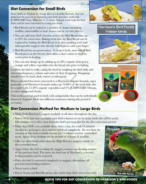 Harrison's Bird Foods, uso diario recomendado para aves adultas.