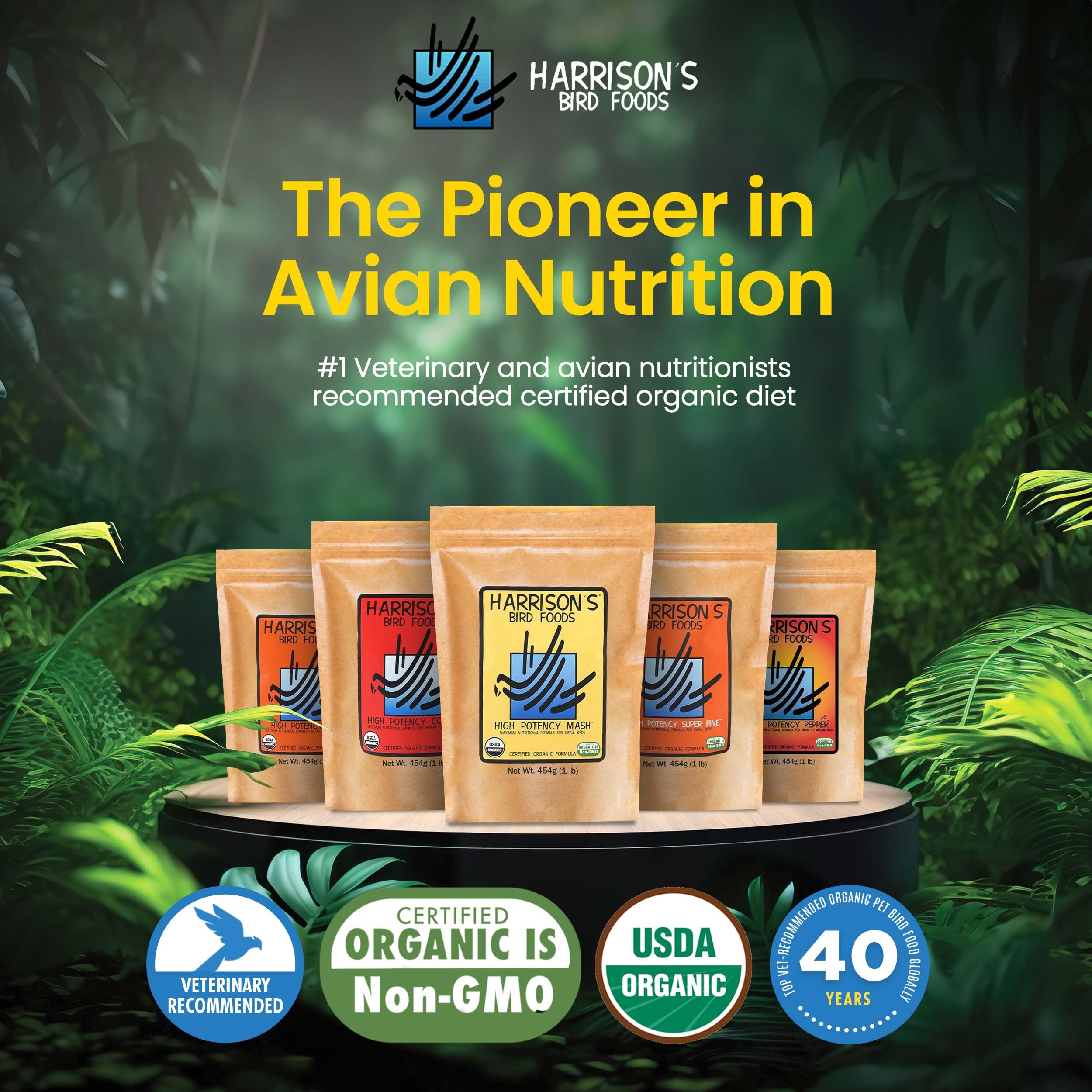 Harrison's High Potency Mash para aves pequeñas, canarios y periquitos