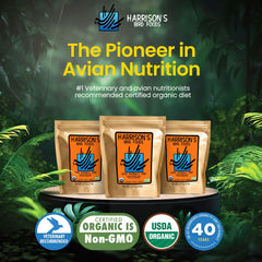 Harrison's Bird Foods: organicos-certificados para una dieta limpia y segura para aves.