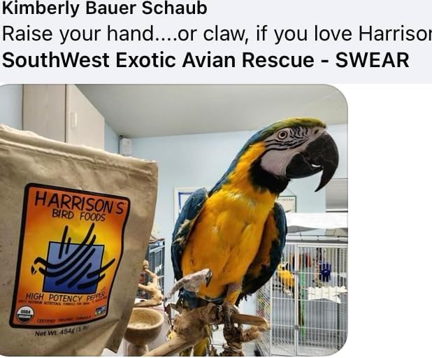 Harrison's Bird Foods Alta Potencia Pimienta, fórmula diseñada por veterinarios para aves.
