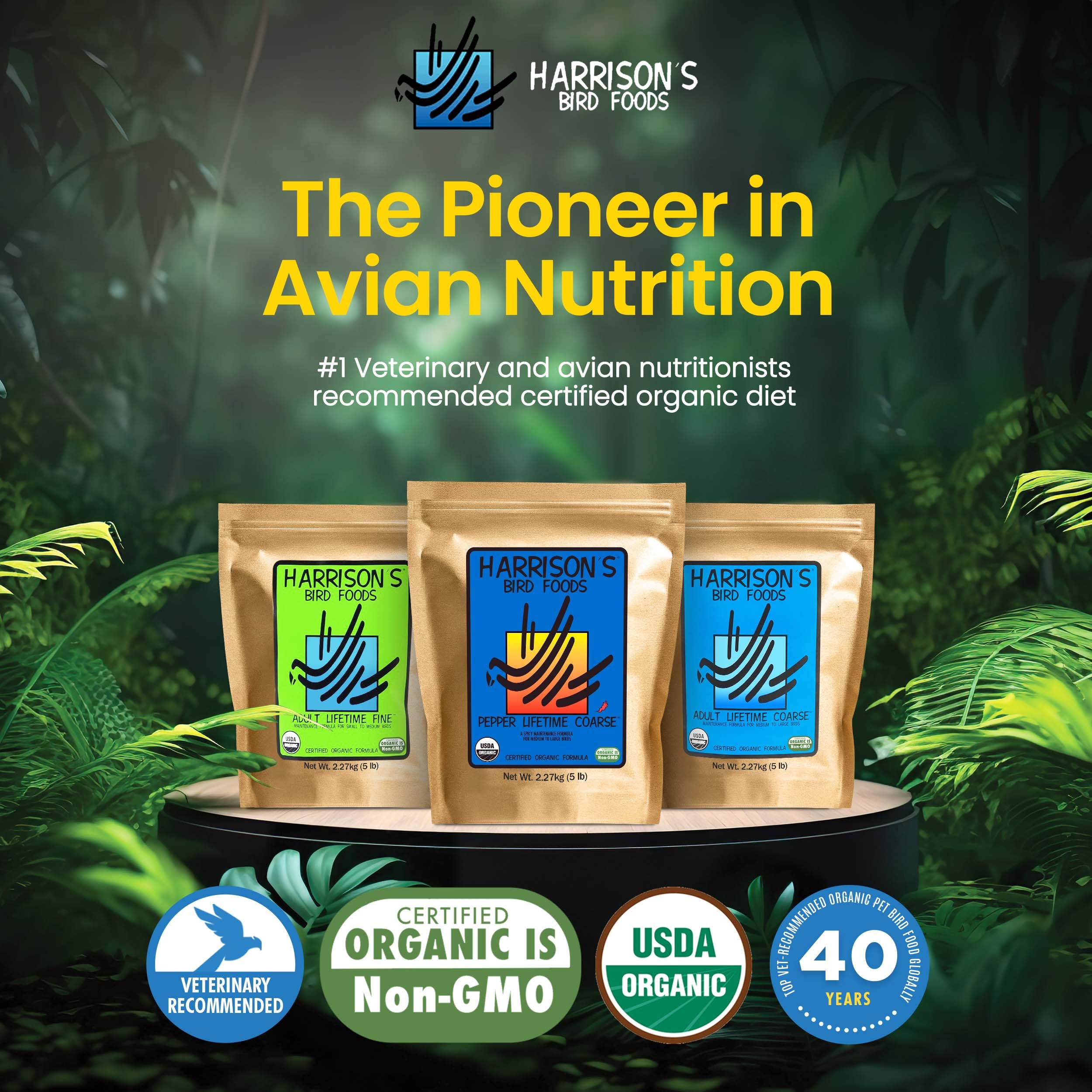 Harrison's Pepper Lifetime Coarse: bolsa de 5 libras para nutrición diaria
