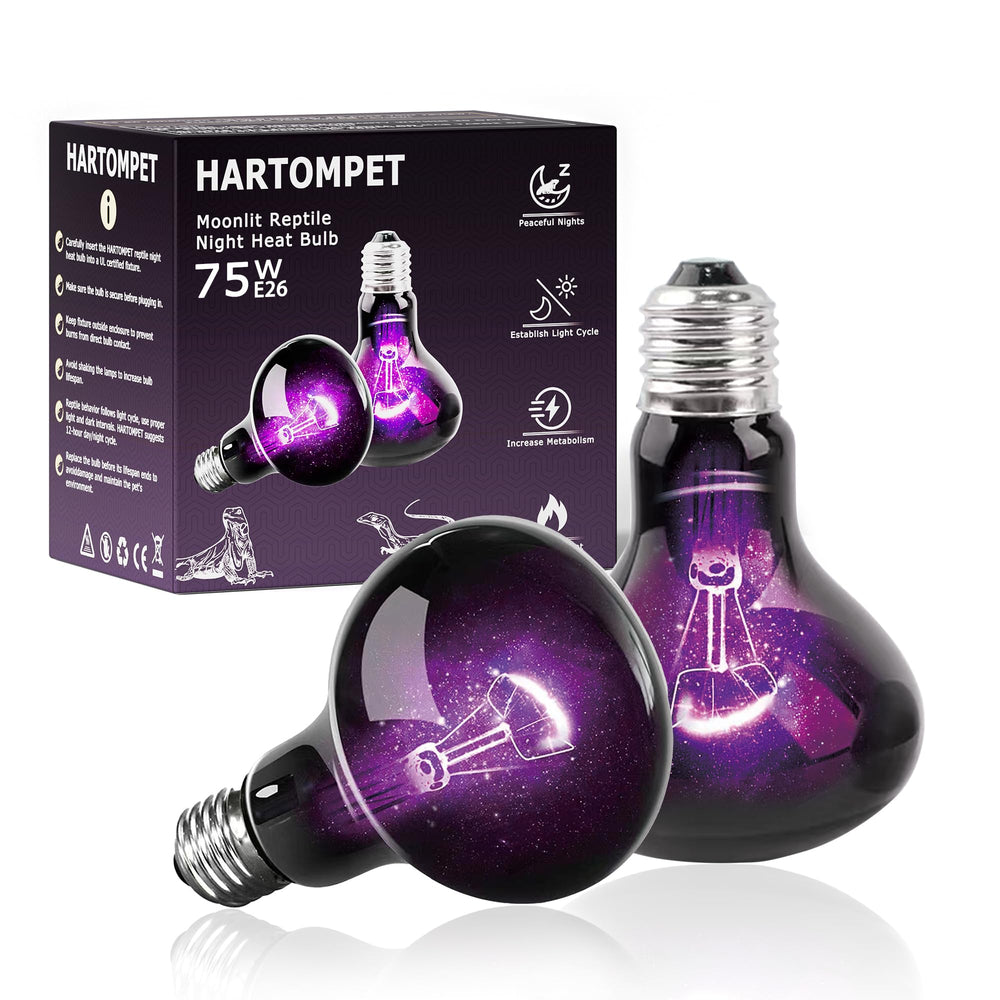 Lámpara nocturna HARTOMPET con luna morada para apoyar ritmos día-noche en reptiles.