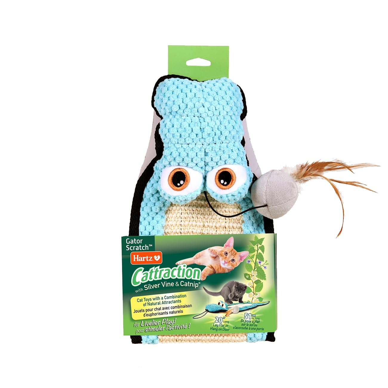 Hartz Cattraction rascador caimán de sisal para afilar uñas y fomentar juego activo