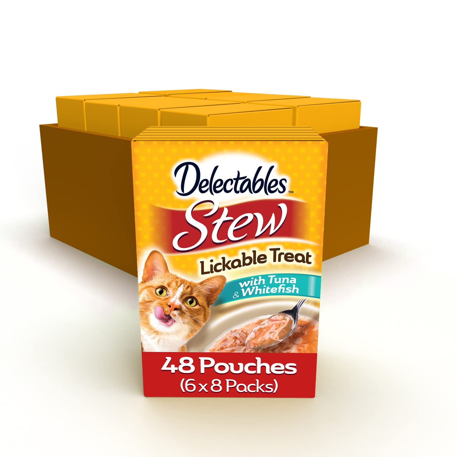 Gato disfruta Hartz Delectables Stew Tuna Whitefish en bolsa 1,4 oz, premio sabroso diario.
