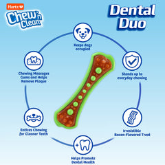 Centro sabor tocino del Dúo Dental Hartz para masticar sabroso.