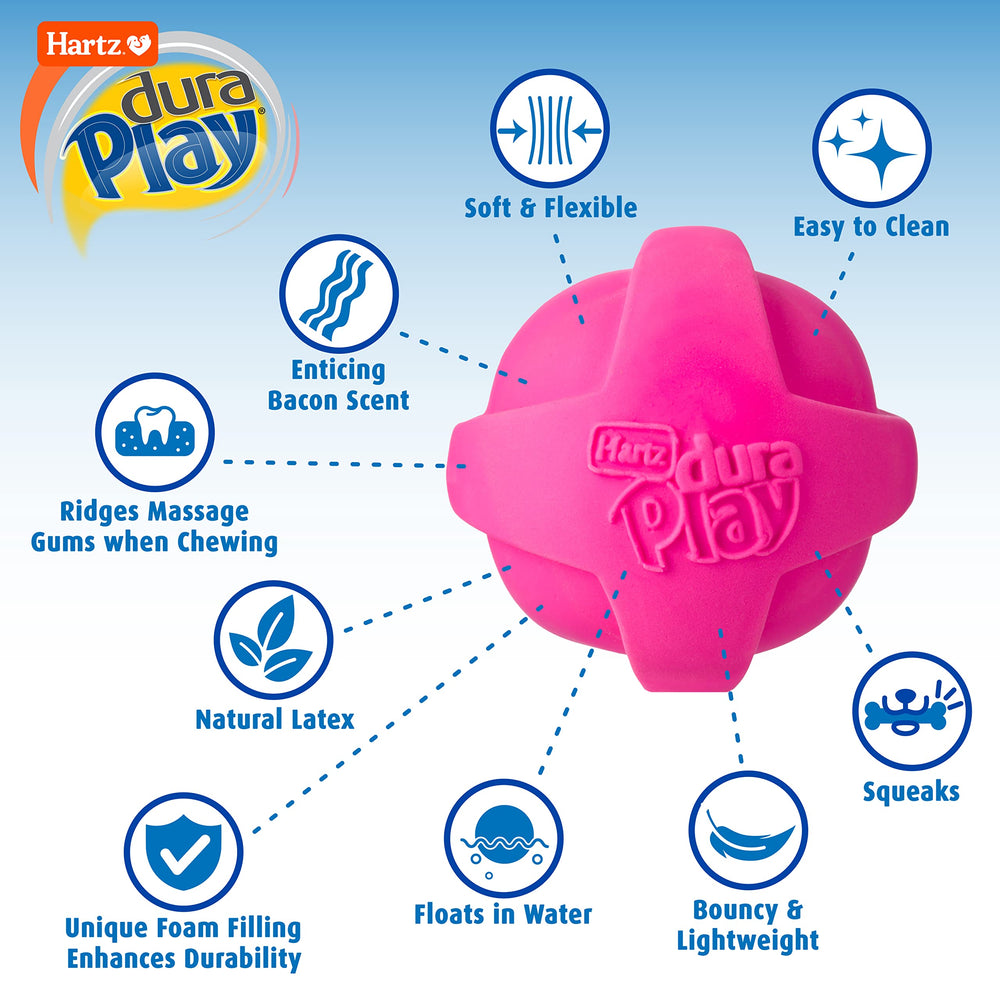 Pelota Hartz DuraPlay de latex natural, perfecta para masticadores medianos.