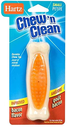 Hartz Juguete dental para perros pequeños, sabor tocino, fomenta la masticación saludable.