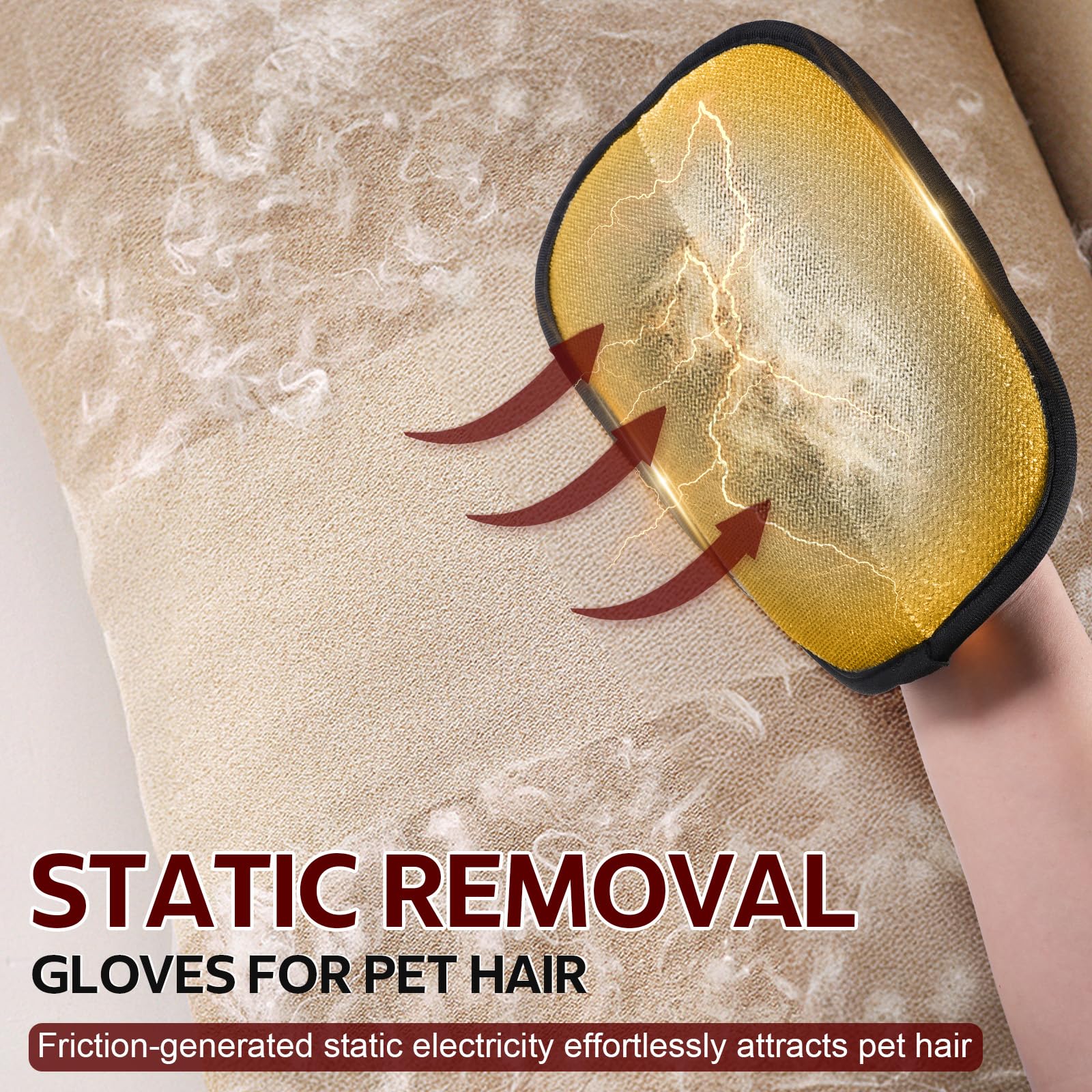 HattyRoom guantes para sofá y prendas, eliminando pelo de mascotas de forma eficiente.