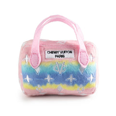 Haute Diggity Dog bollo-perro chewy-vuiton rosa ombré con monograma, juego elegante.