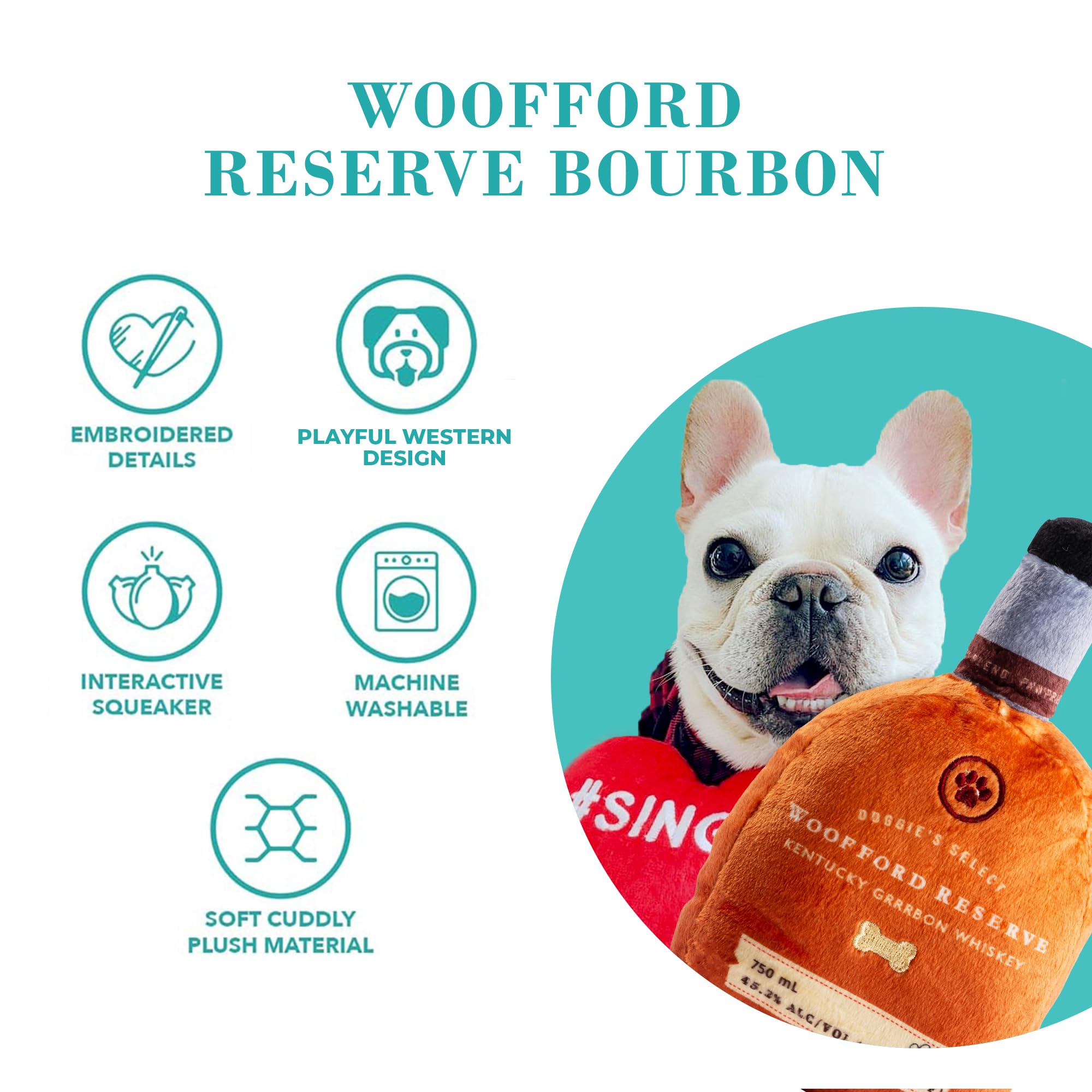 Haute Diggity Dog Bourbon Bottle sonajero oculto para estimulación