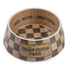 Cuenco Haute Diggity Dog Checker Chewy Vuiton, capacidad de 48 oz para comida o agua