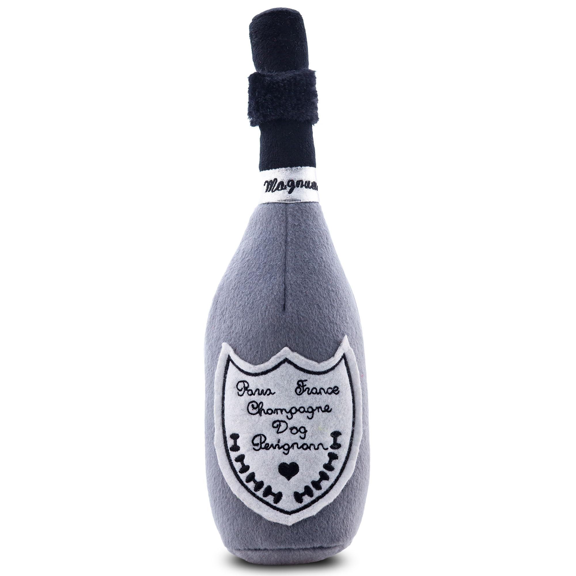 Champagne Perignonn de Haute Diggity Dog con etiqueta bordada; juego elegante y duradero.
