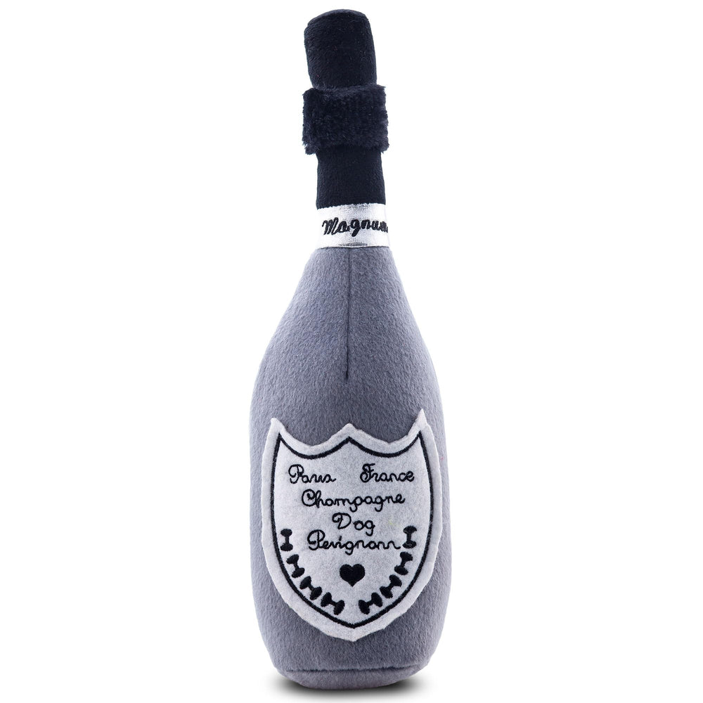 Champagne Perignonn de Haute Diggity Dog con etiqueta bordada; juego elegante y duradero.
